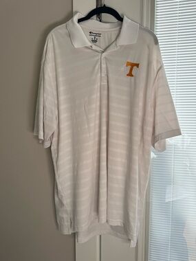 Tennessee Vols Champion Men’s White Polo with Orange 'T' Embroidery